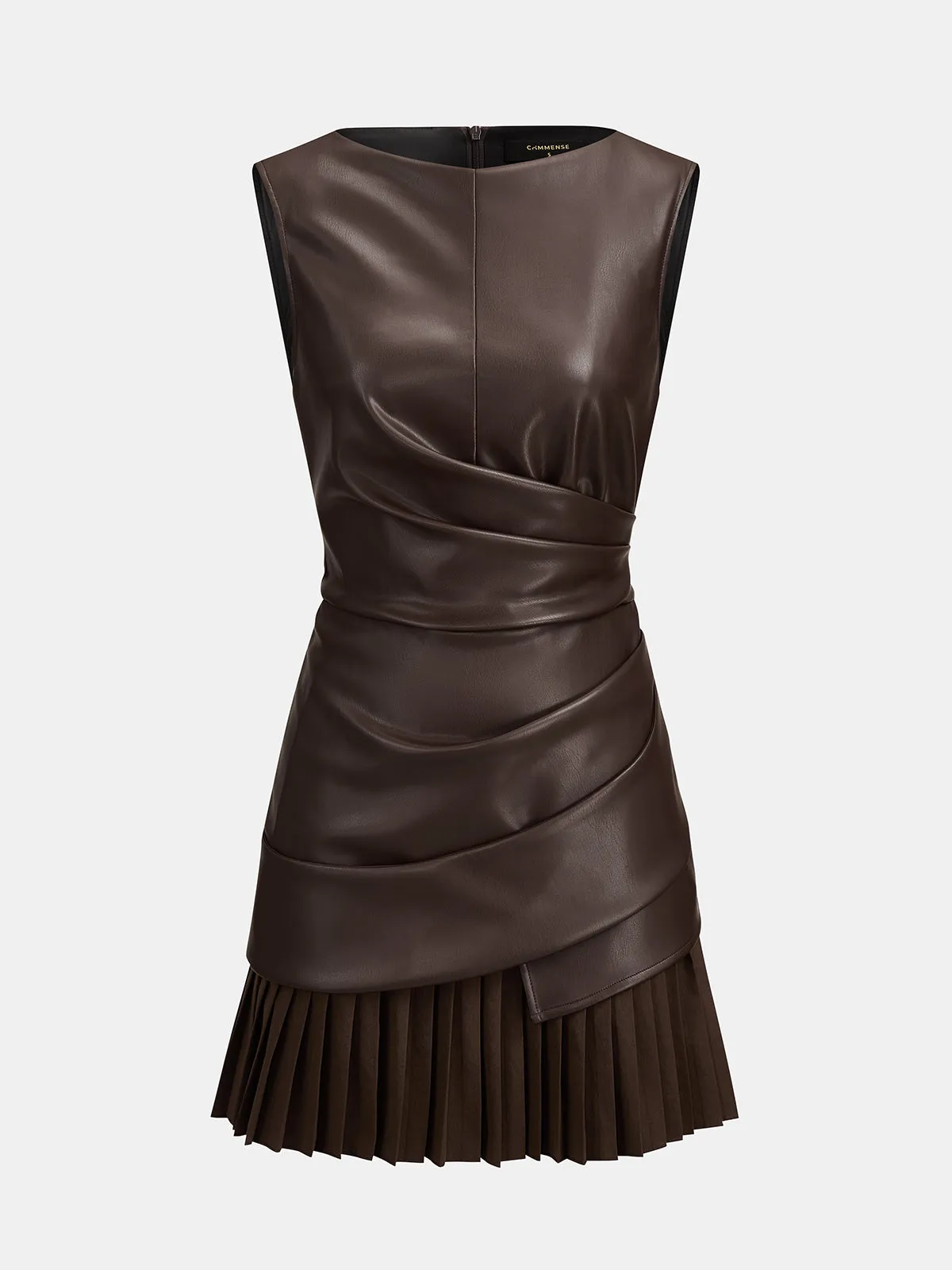 Faux Leather Pleated Mini Dress sold by COMMENSE