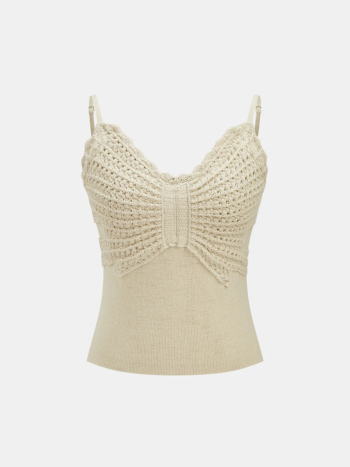 Crochet Bow Detail Cami Top sold by COMMENSE