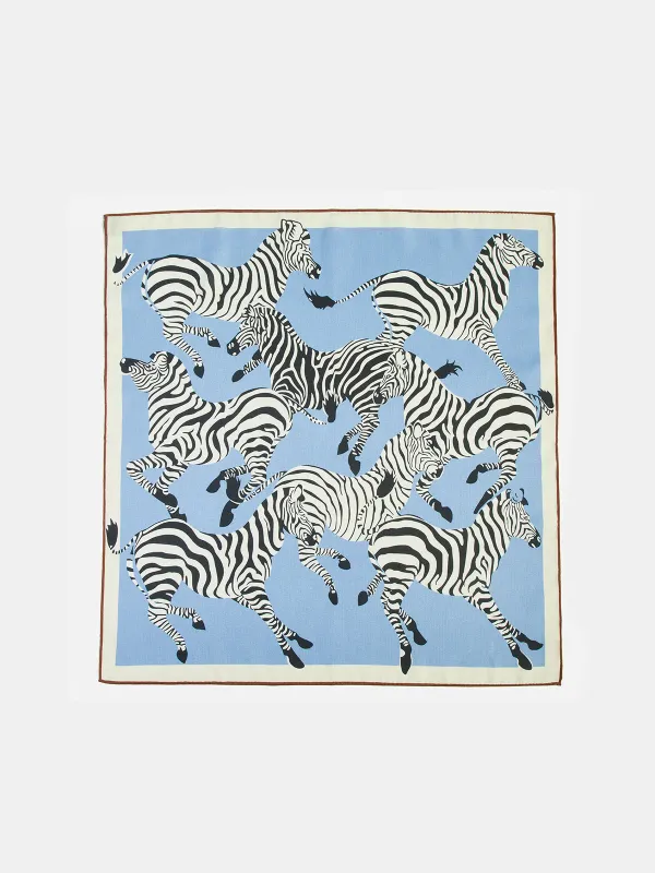 Zebra Print Fashion Square Scarf made by COMMENSE