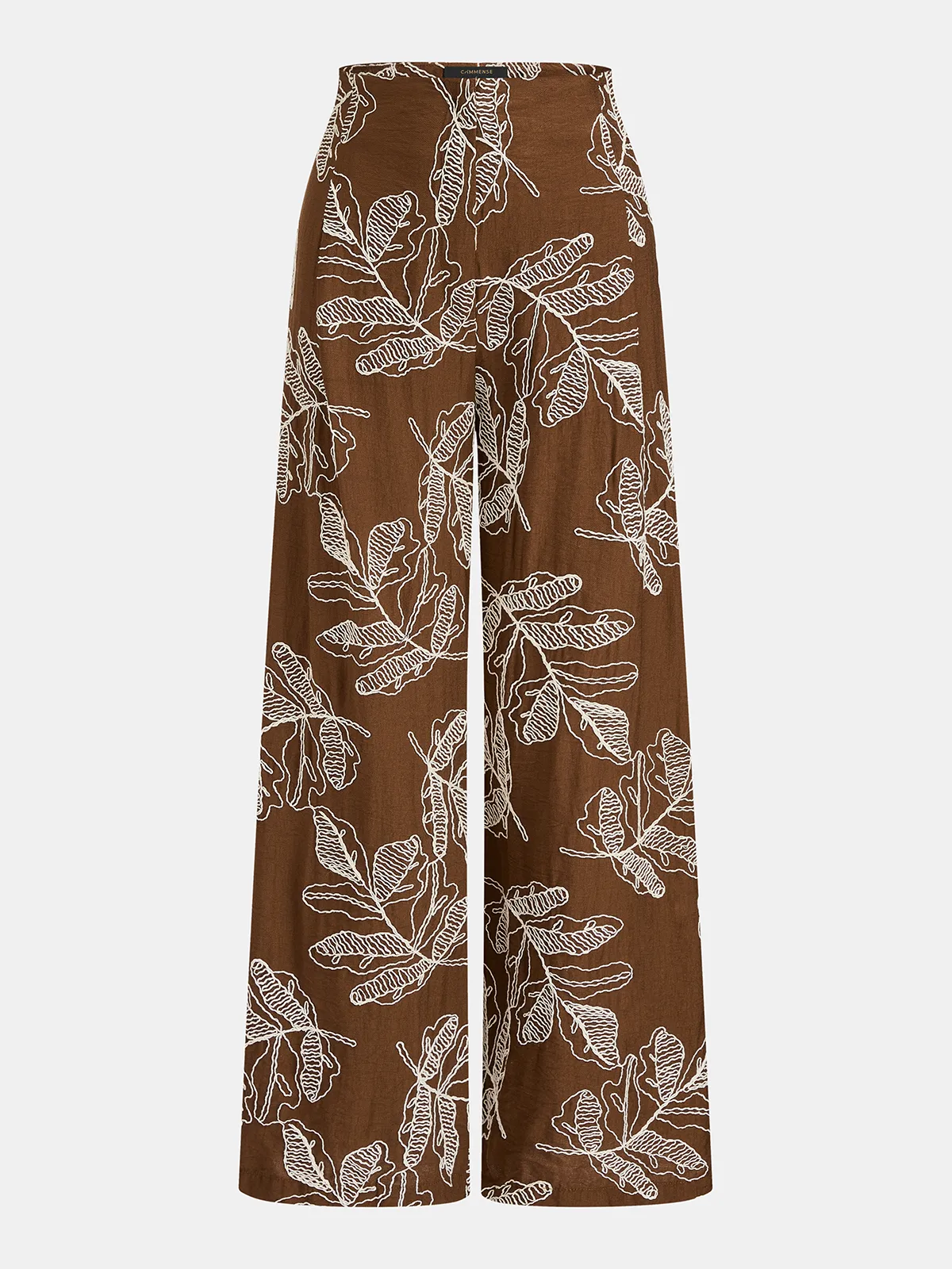 Leaf Embroidered Vest & Wide Leg Pants Set sold by COMMENSE product image thumbnail 4