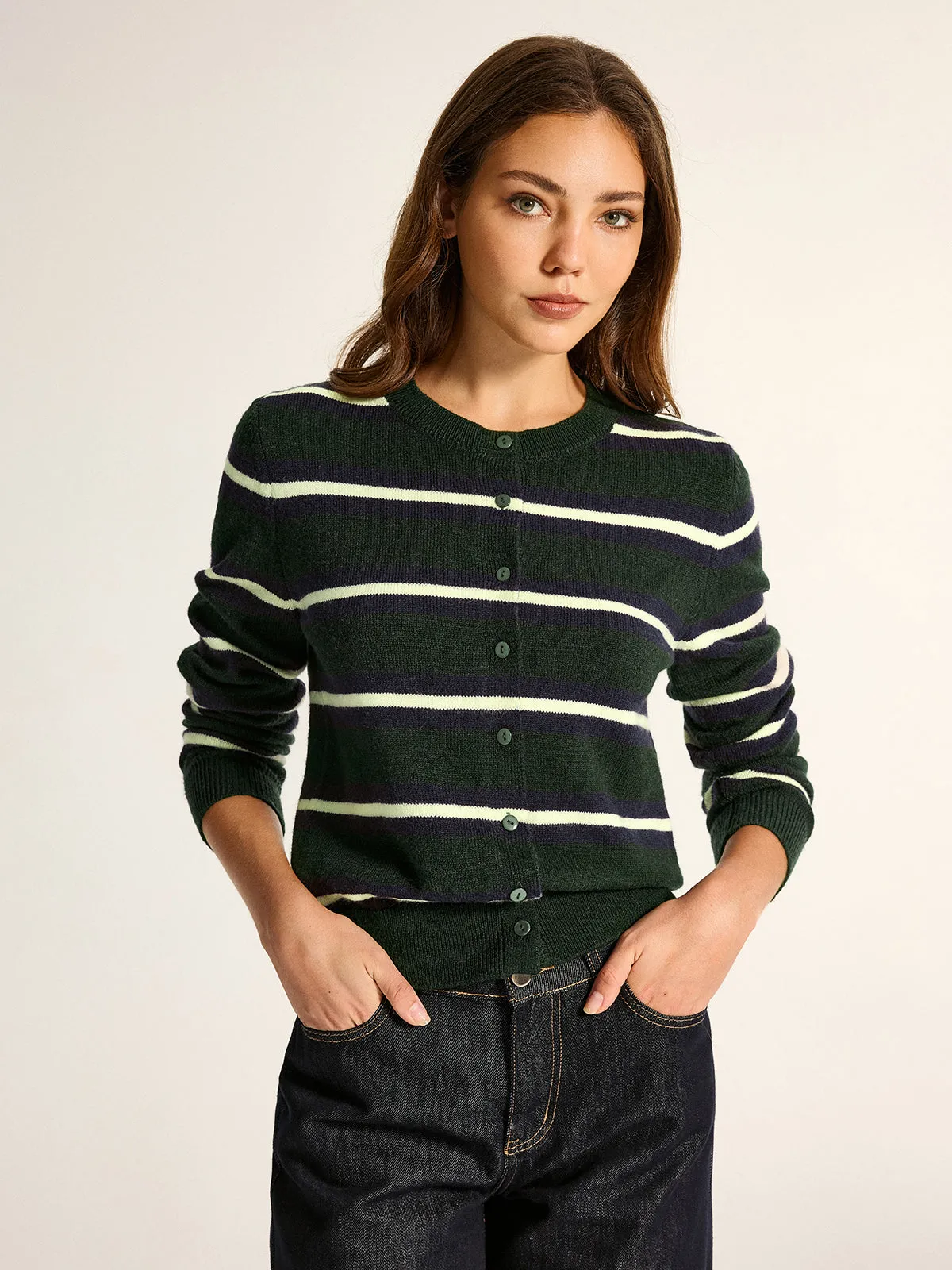 Classic Striped Button Knit Cardigan sold by COMMENSE product image thumbnail 4