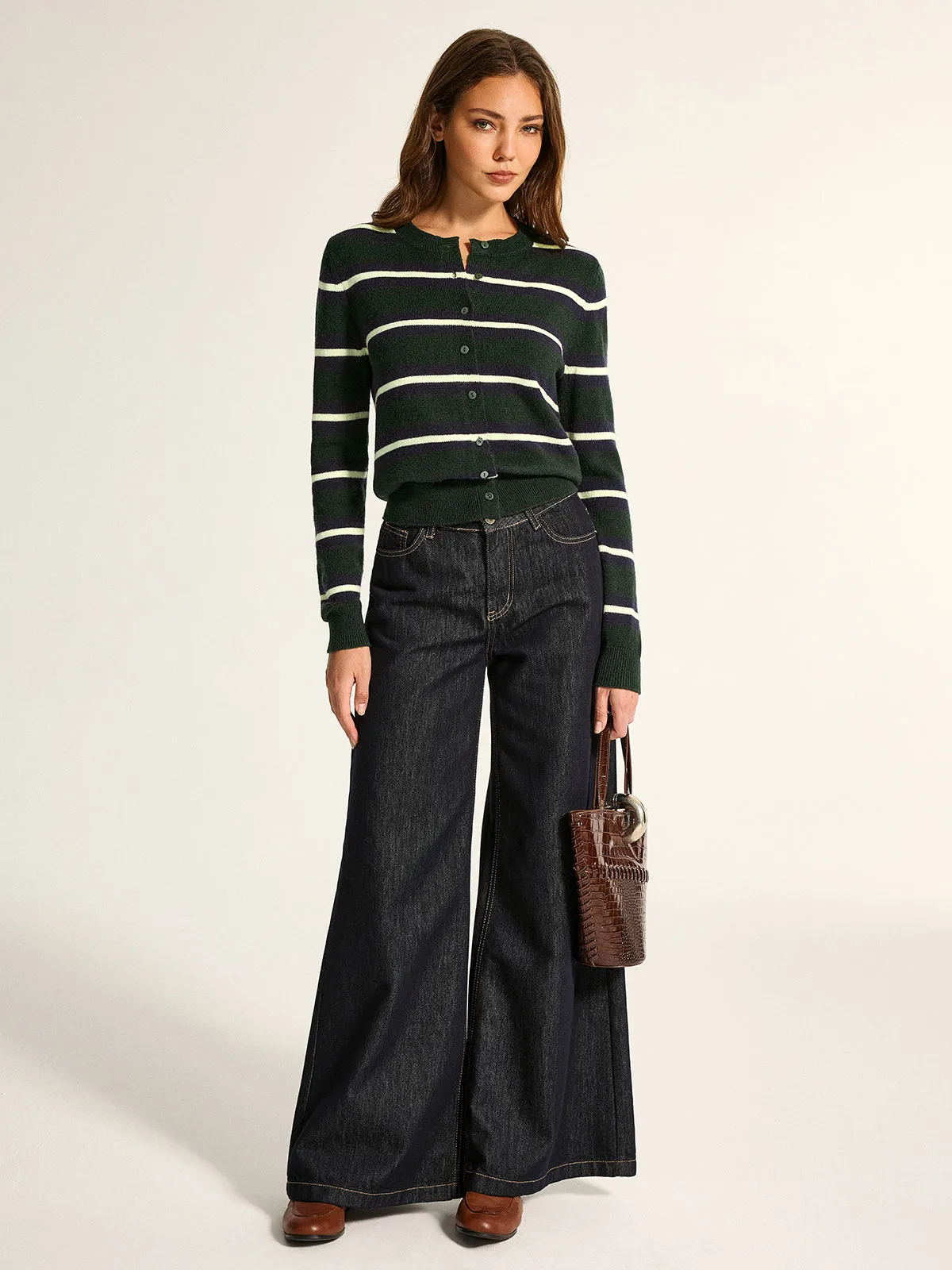 Classic Striped Button Knit Cardigan sold by COMMENSE product image thumbnail 2