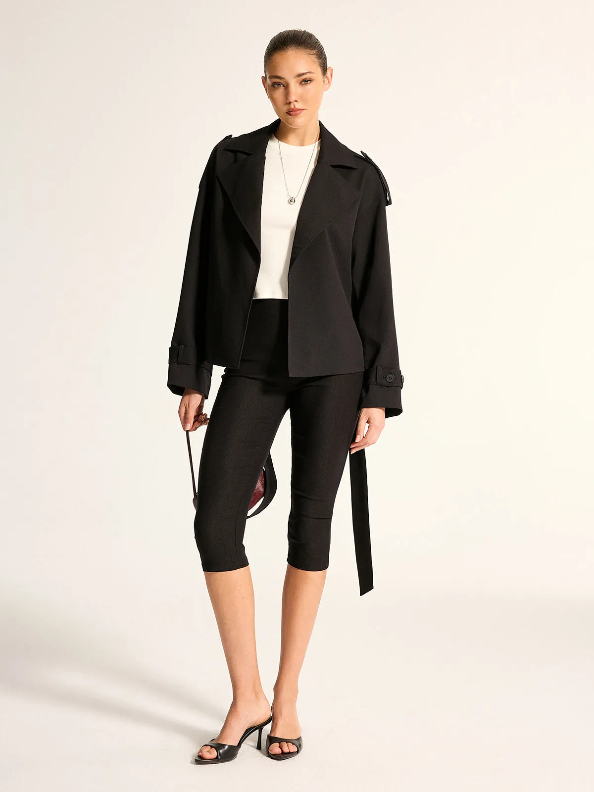 Epaulet Detail Belted Lapel Trench Coat sold by COMMENSE product image thumbnail 4