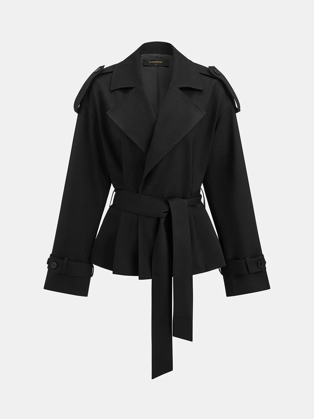 Epaulet Detail Belted Lapel Trench Coat sold by COMMENSE product image thumbnail 5