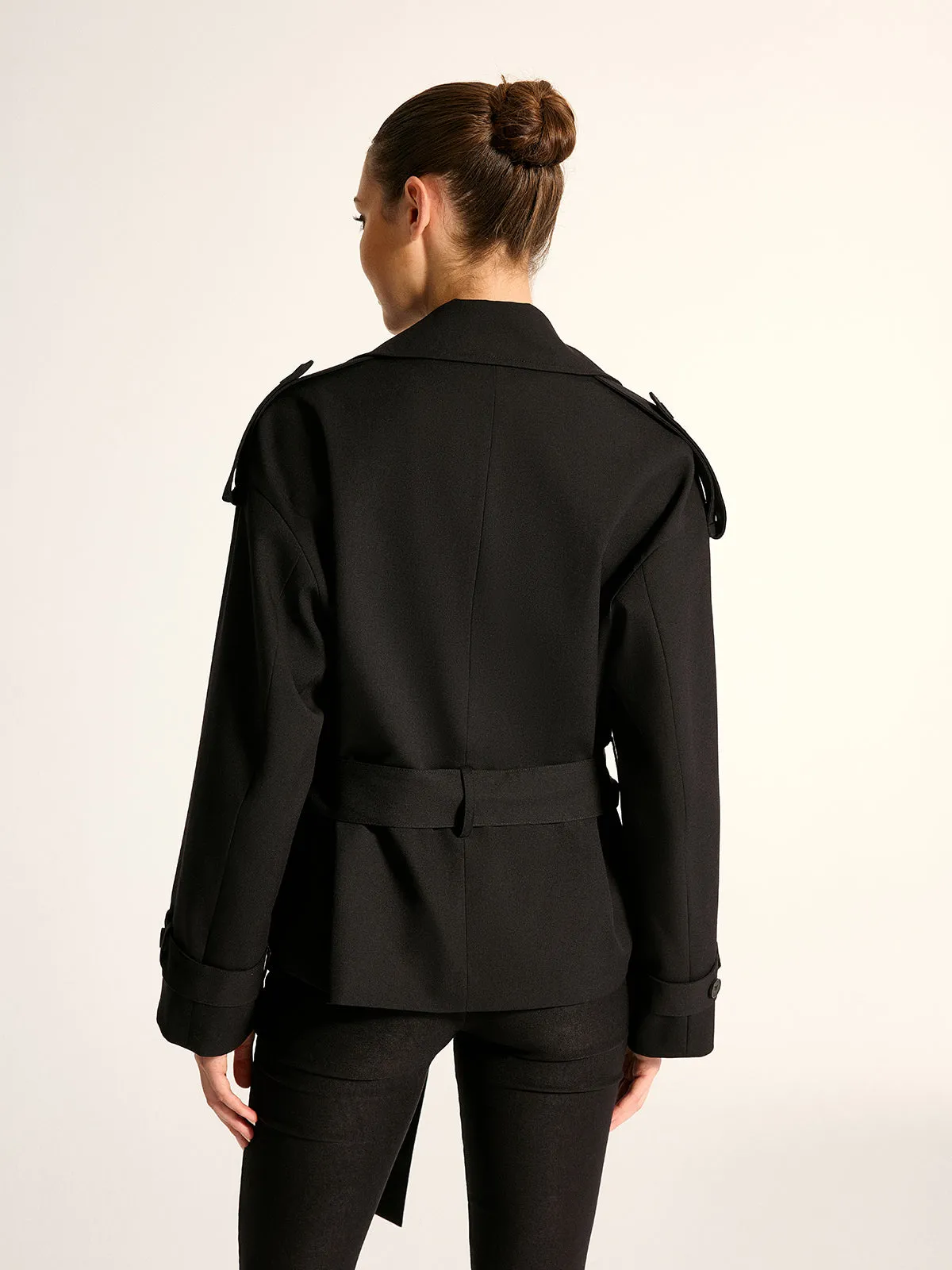 Epaulet Detail Belted Lapel Trench Coat sold by COMMENSE product image thumbnail 3