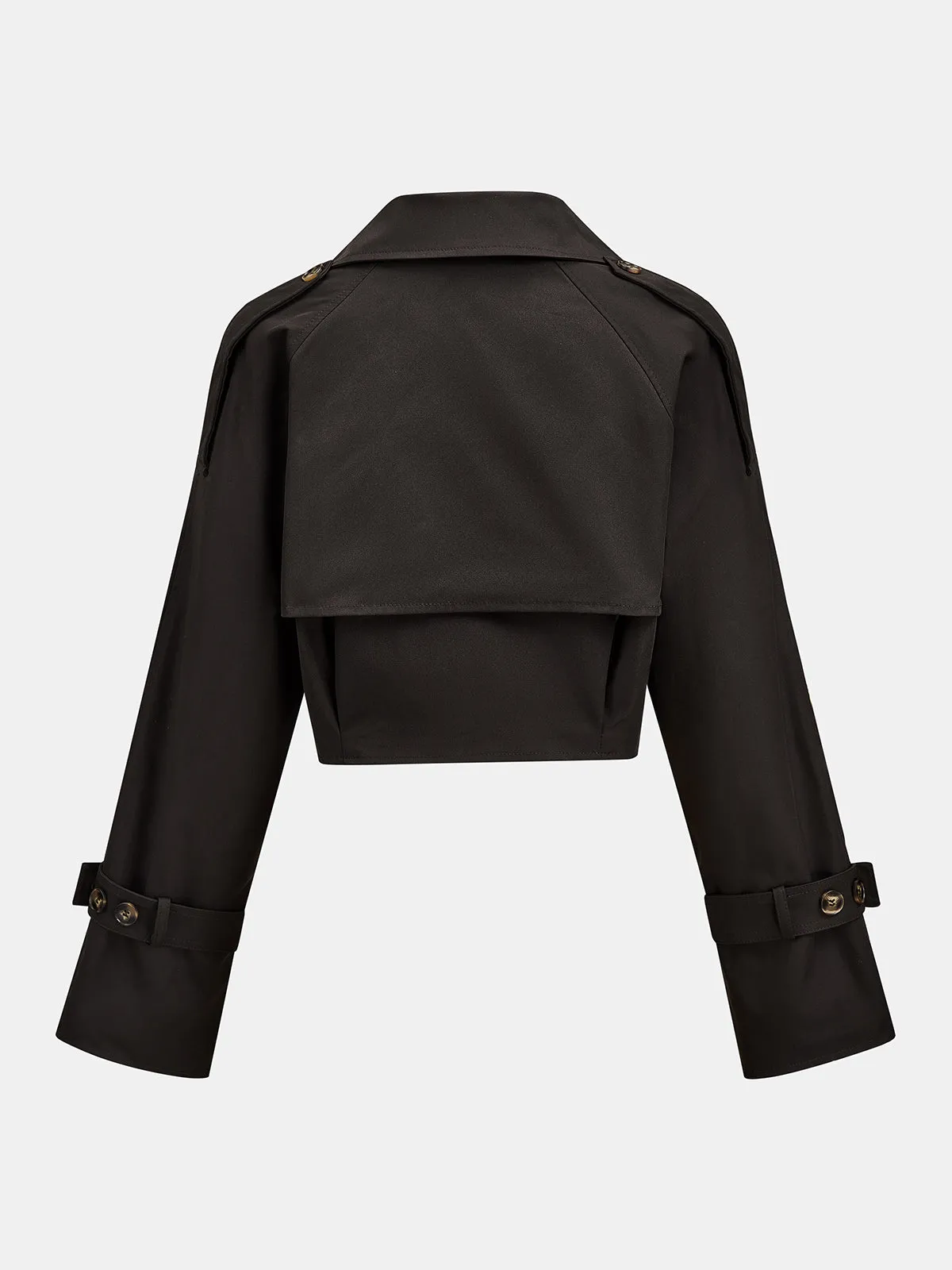 Lapel Double‑Breasted Cropped Trench Coat sold by COMMENSE product image thumbnail 4