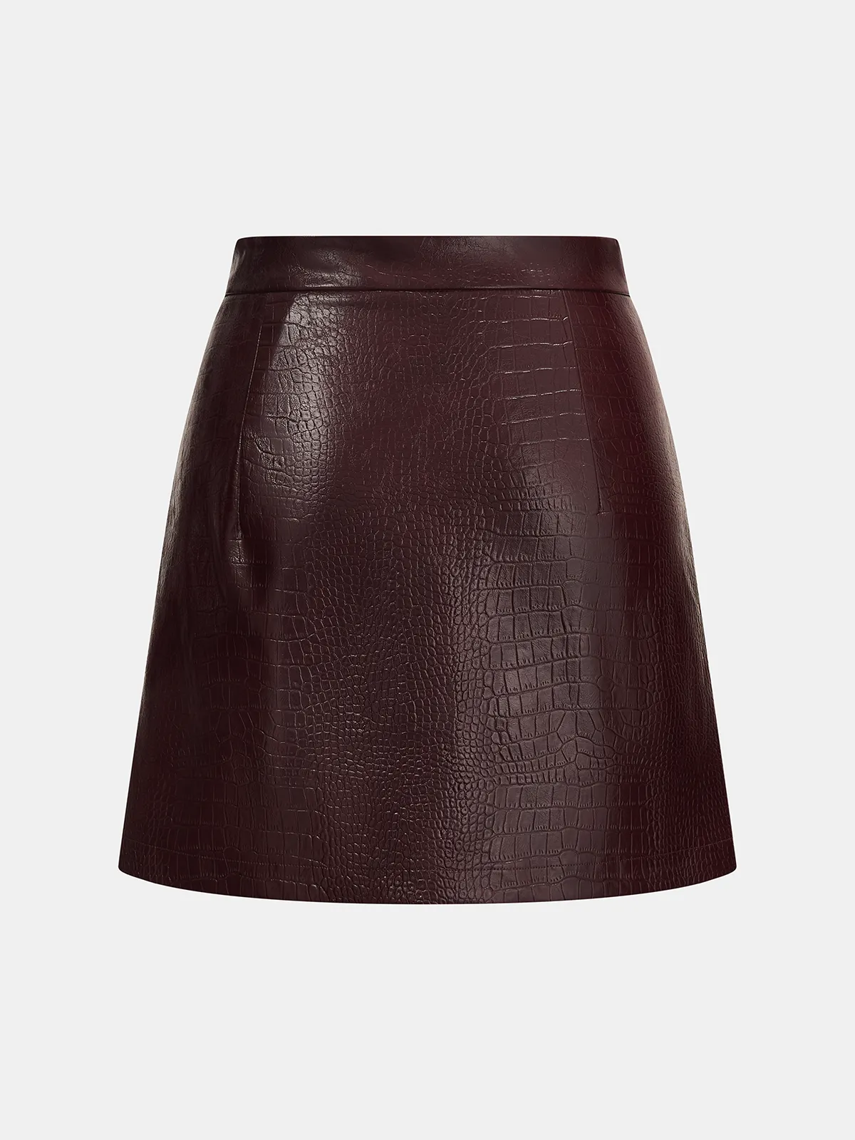Croc Embossed Faux Leather Mini Skirt sold by COMMENSE product image thumbnail 3