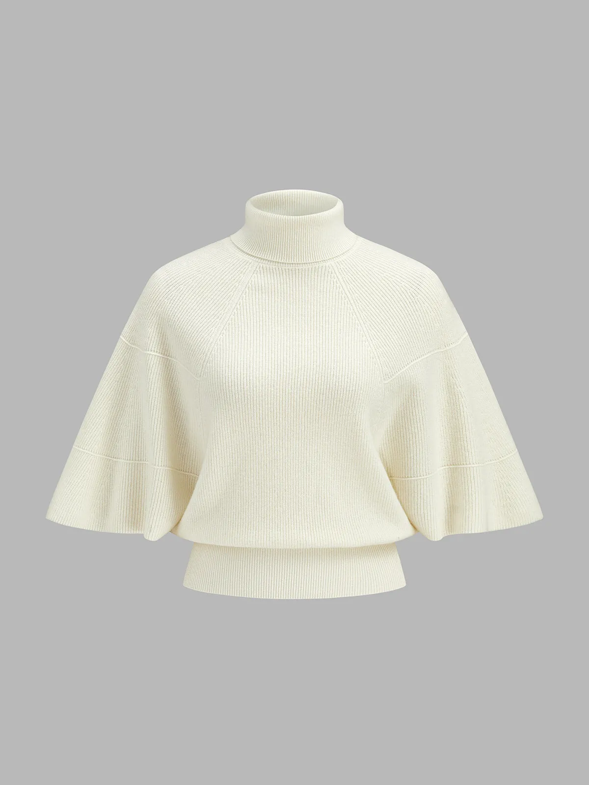 Wool Blend Turtleneck Batwing Sleeve Sweater sold by COMMENSE product image thumbnail 3