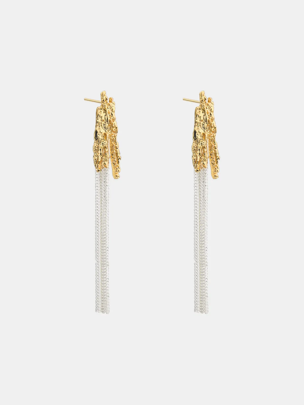 Textured Long Tassel Drop Earrings sold by COMMENSE product image thumbnail 2