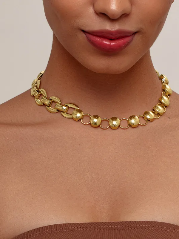 Chunky Mixed Link Choker Necklace made by COMMENSE