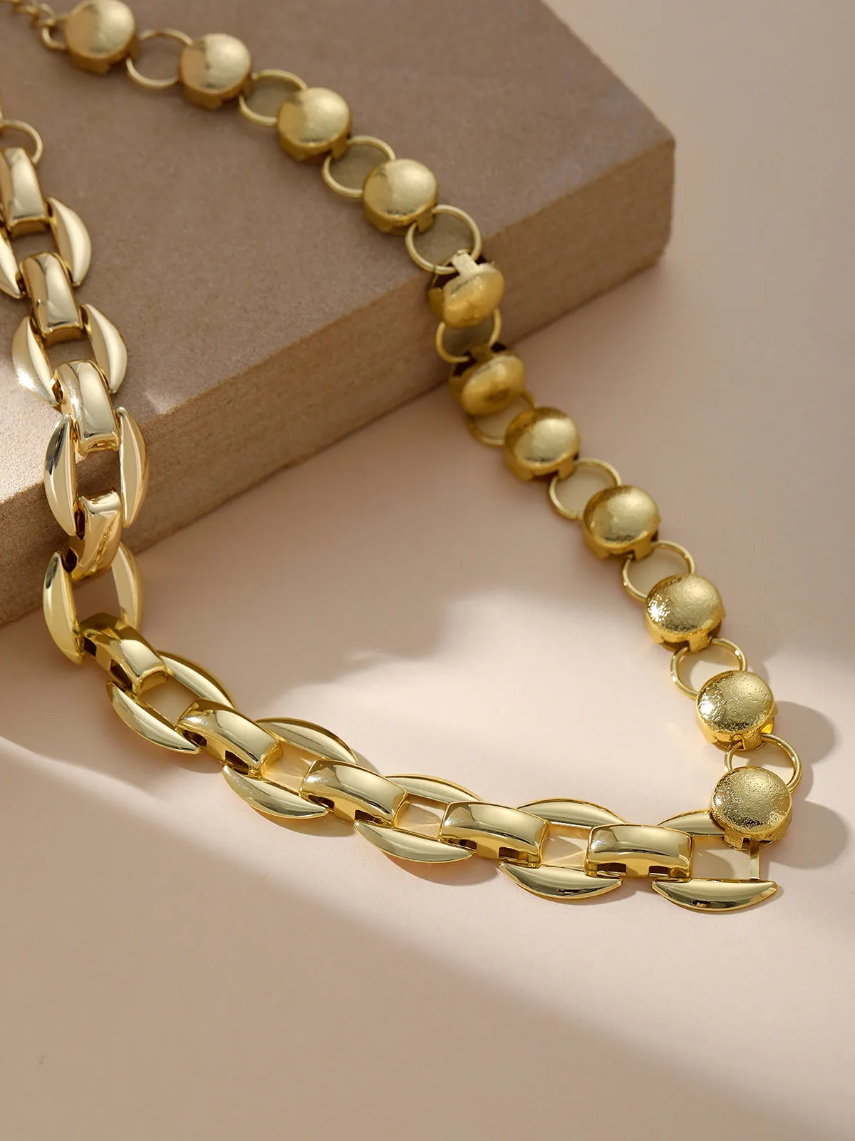 Chunky Mixed Link Choker Necklace sold by COMMENSE product image thumbnail 3