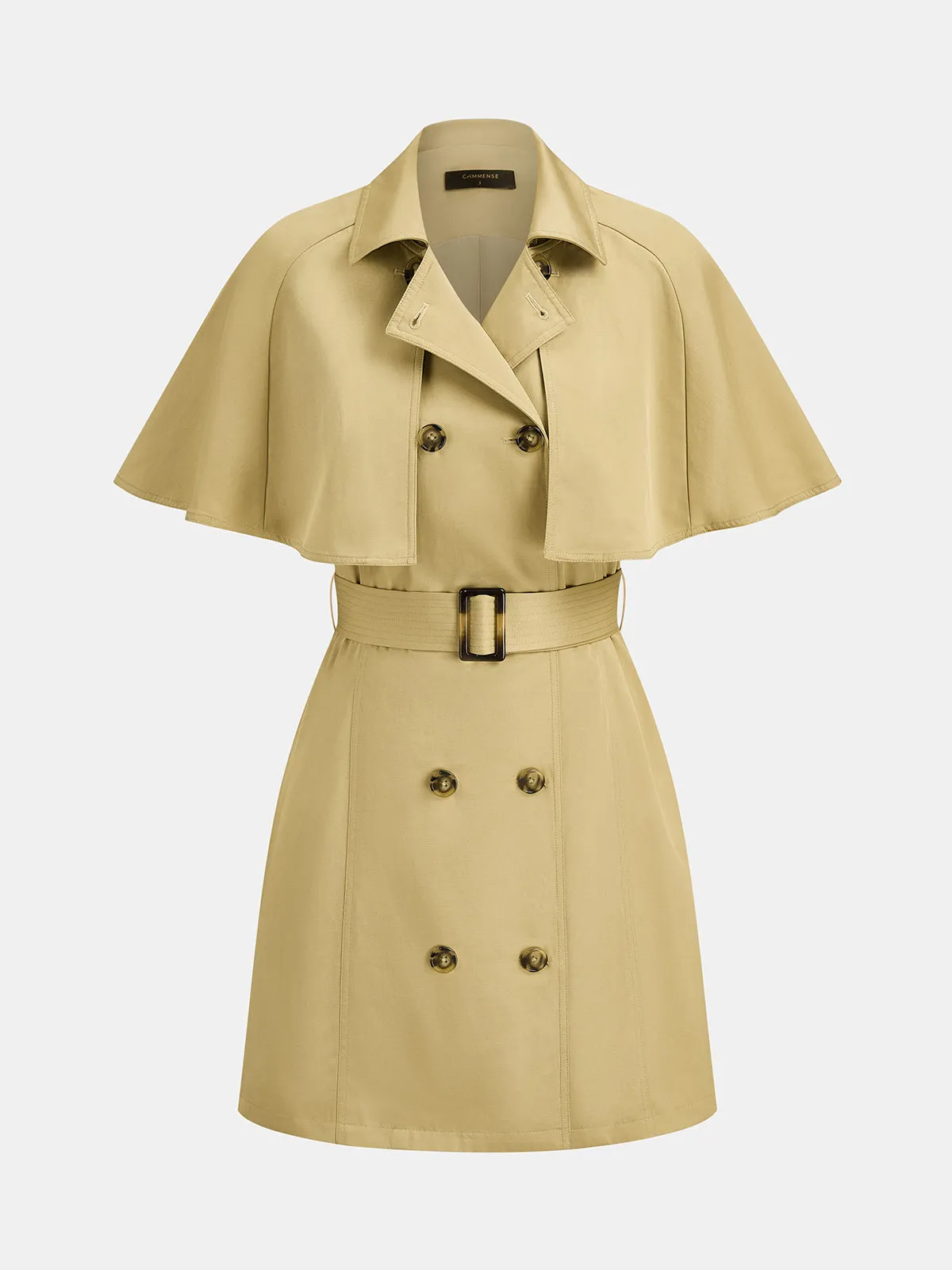 Detachable Cape Belted Trench Dress sold by COMMENSE product image thumbnail 5