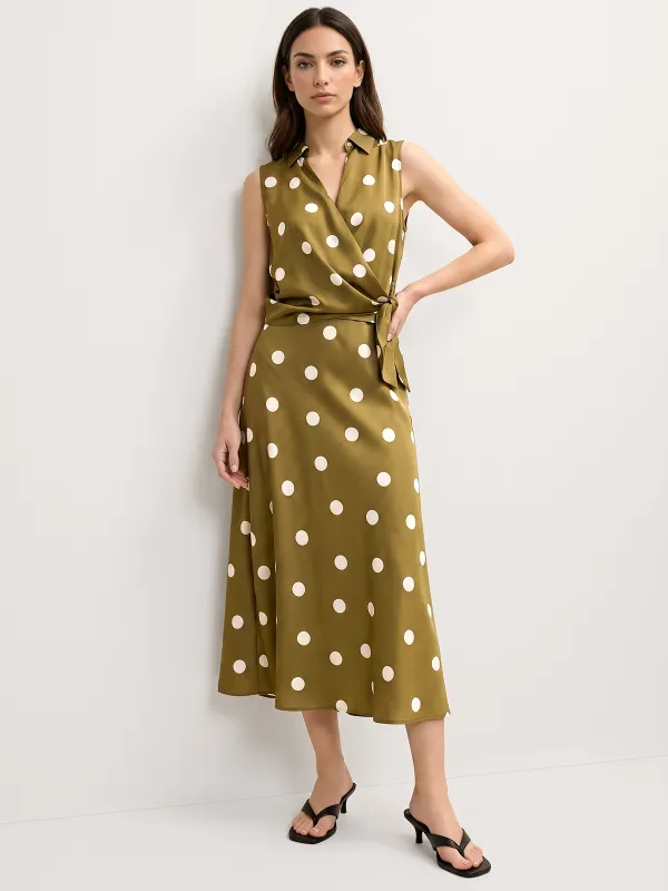 Polka Dot Satin Two Piece Skirt Set made by COMMENSE