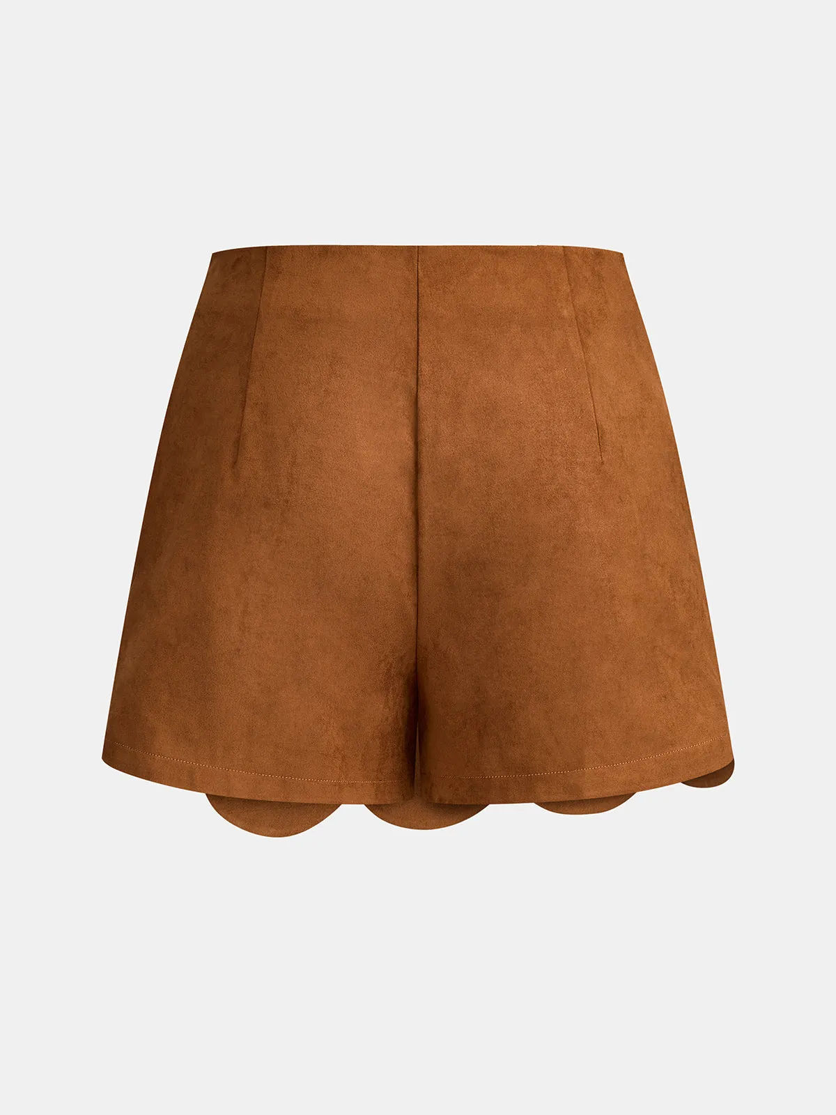 Scalloped Hem Suede Effect Skort sold by COMMENSE product image thumbnail 3