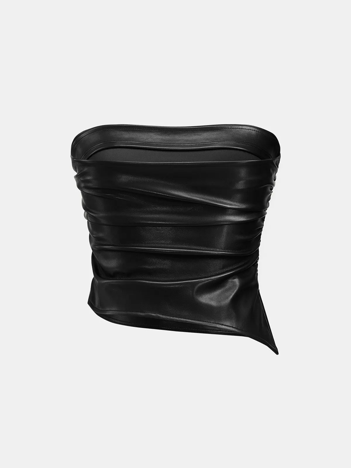 Faux Leather Tube Top Turtleneck Dress Set sold by COMMENSE product image thumbnail 4