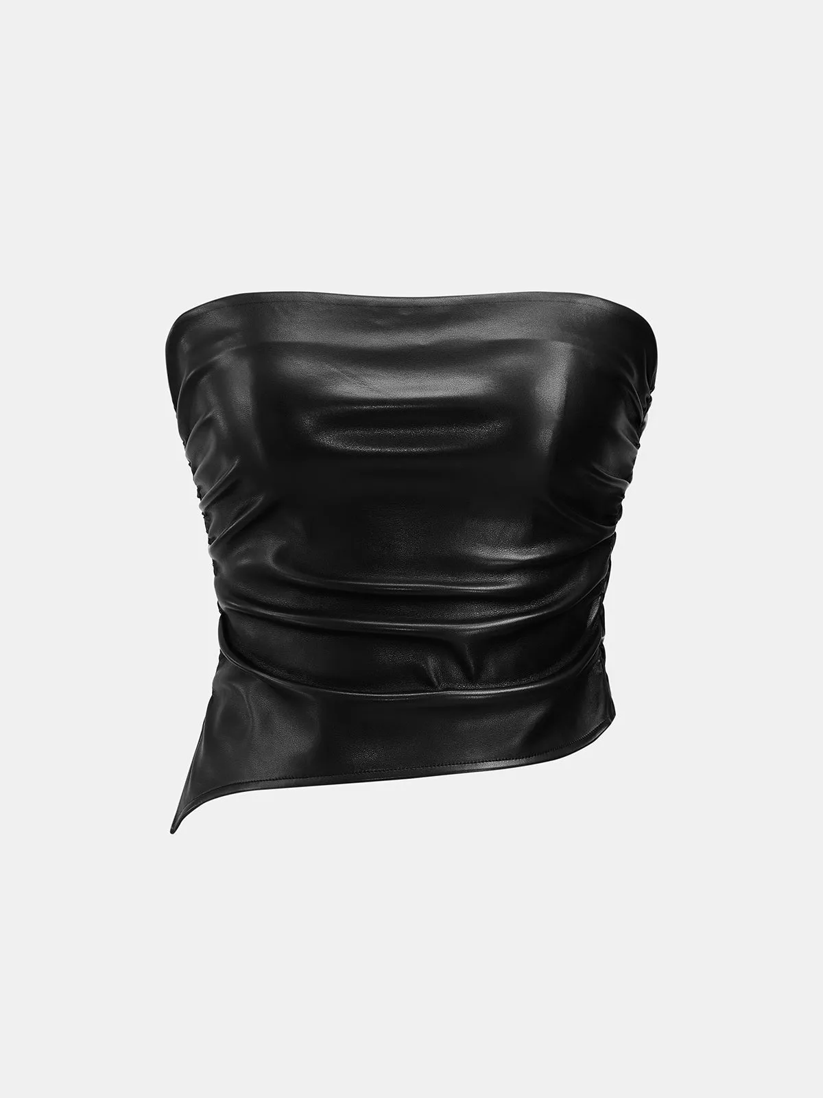 Faux Leather Tube Top Turtleneck Dress Set sold by COMMENSE product image thumbnail 3