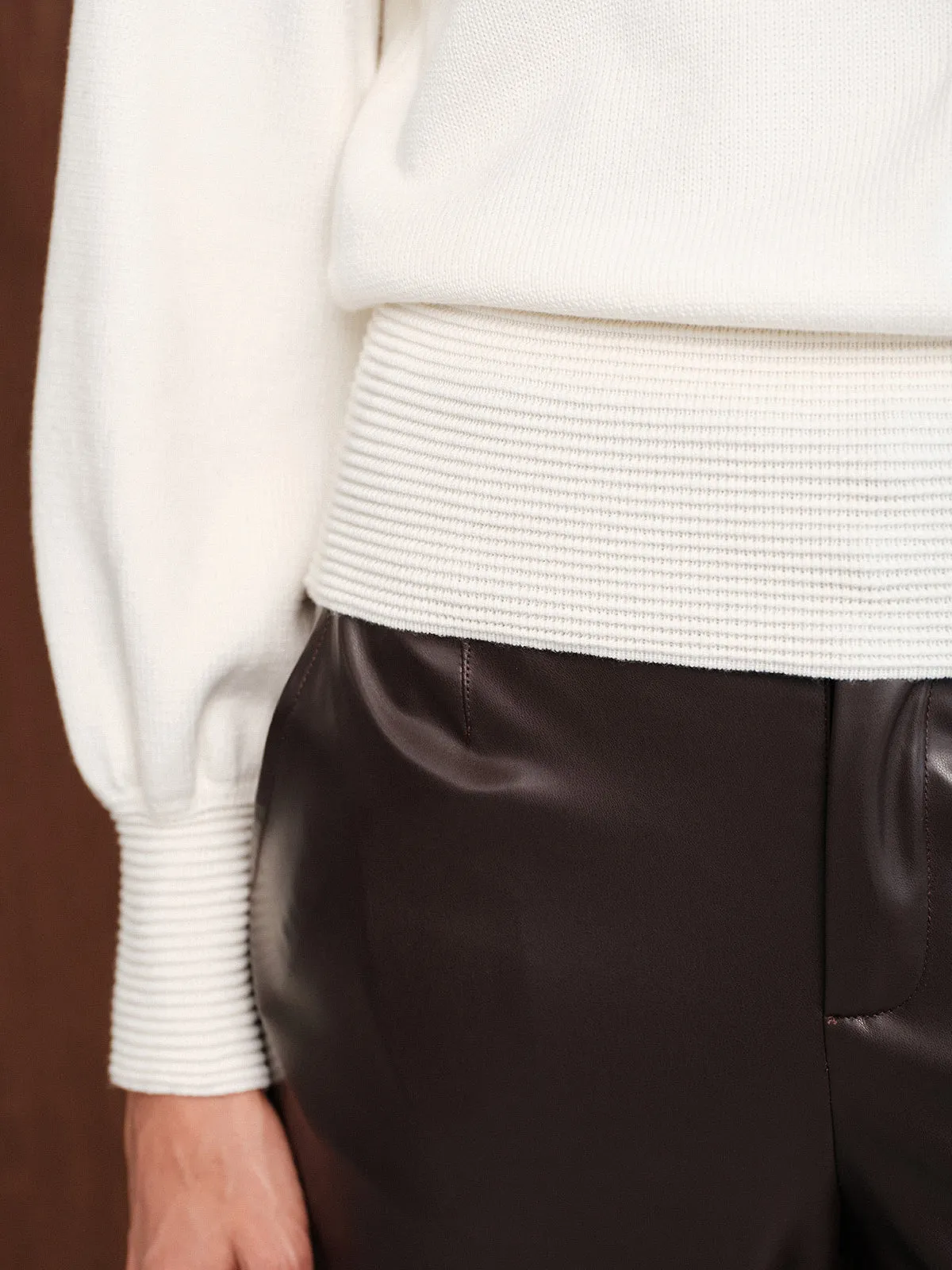 Horsebit Detail Lantern Sleeve Knit Sweater sold by COMMENSE product image thumbnail 4