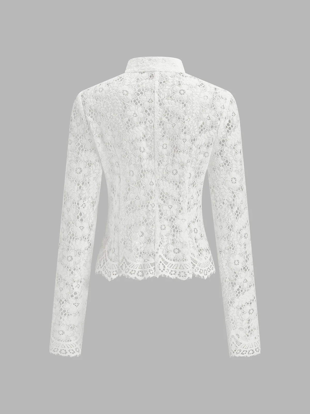 Mandarin Collar Lace Button-Up Top sold by COMMENSE product image thumbnail 3