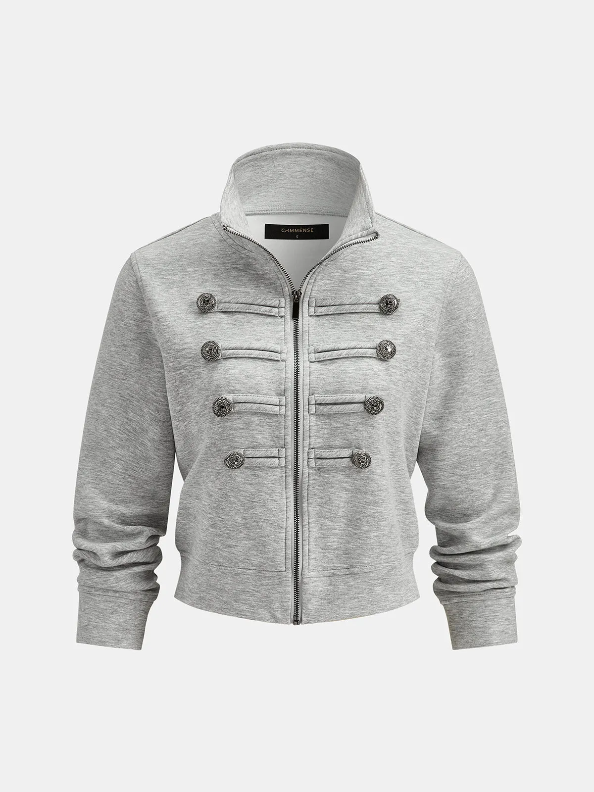 Button Detail Zip-Up Jacket sold by COMMENSE product image thumbnail 4