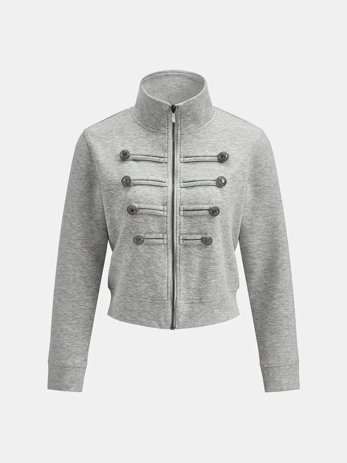 Button Detail Zip-Up Jacket sold by COMMENSE product image thumbnail 2