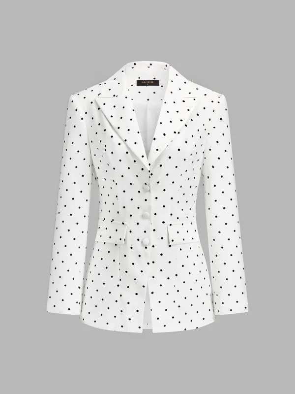 Classic Polka Dot Tailored Office Blazer made by COMMENSE