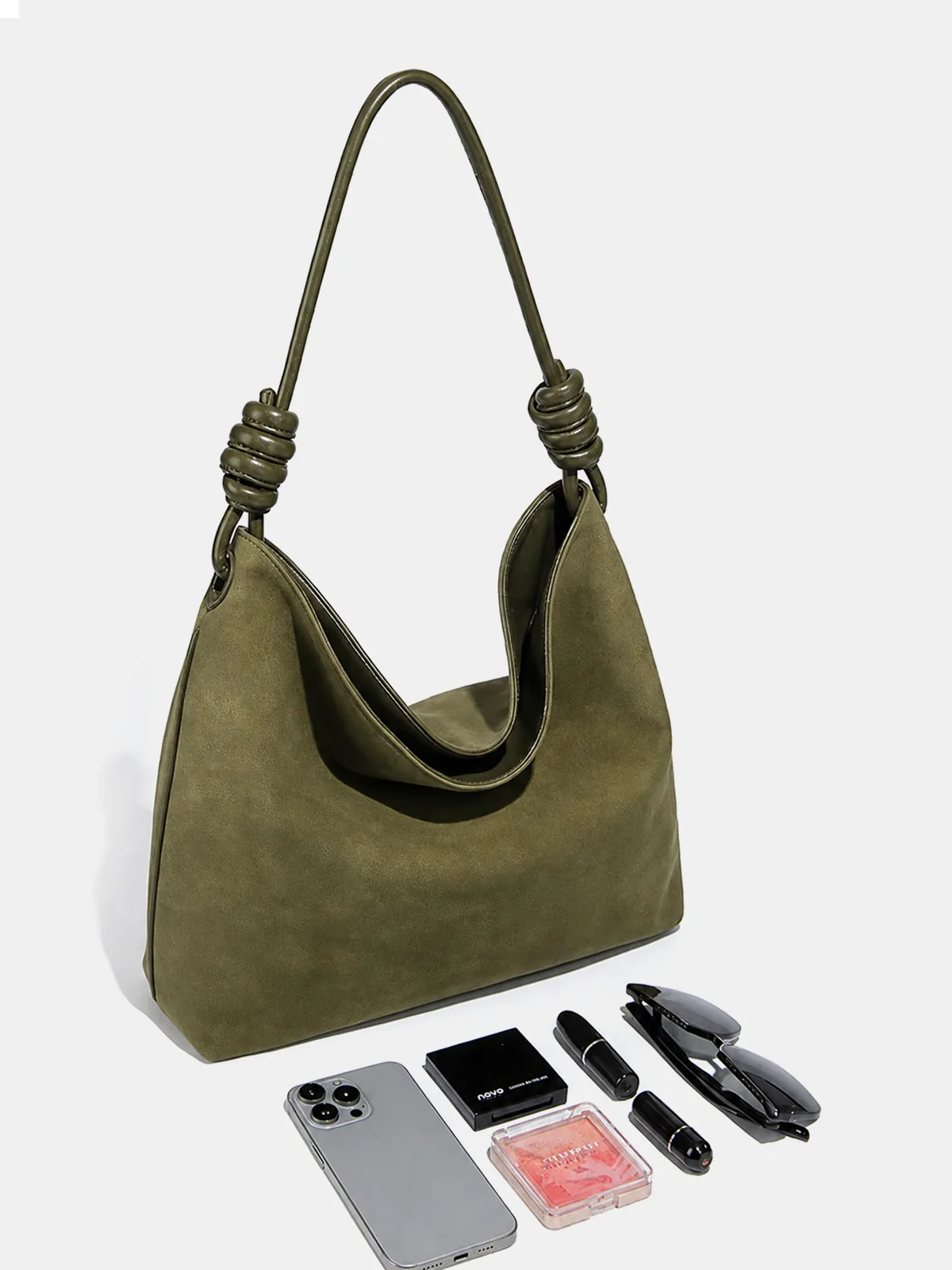 Knot Strap Suede Effect Tote Bag sold by COMMENSE product image thumbnail 3