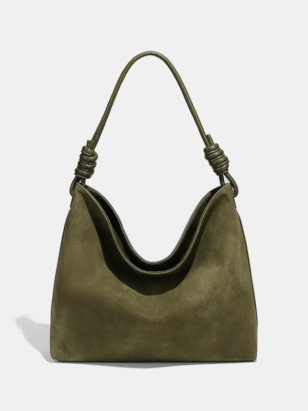Knot Strap Suede Effect Tote Bag made by COMMENSE