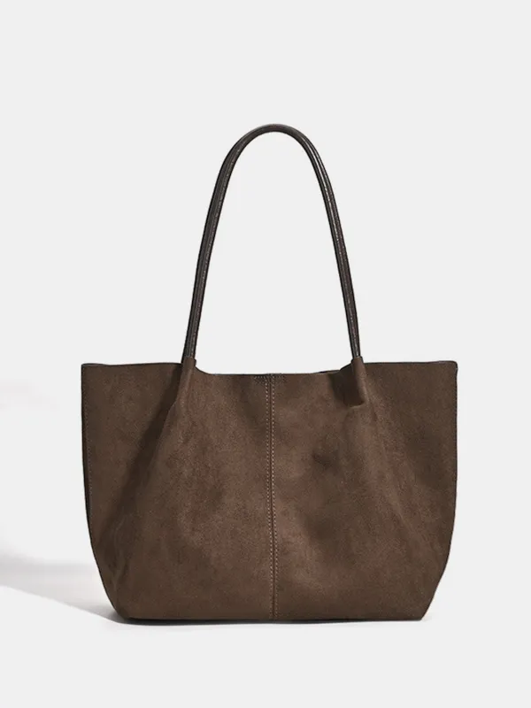 Suede Effect Large Shoulder Tote Bag made by COMMENSE