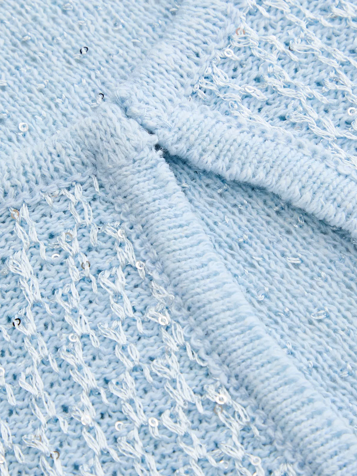 Sequin Textured Short‑Sleeve Knit Shrug sold by COMMENSE product image thumbnail 4