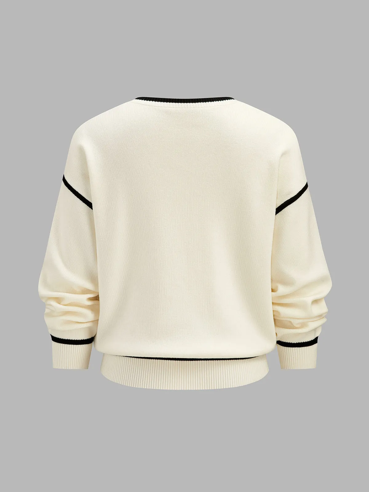 Contrast Trim Wool Blend Knit Co‑ord Set sold by COMMENSE product image thumbnail 4