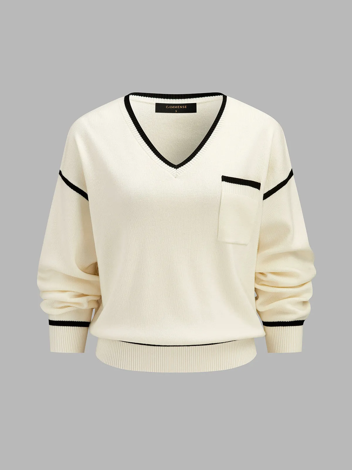 Contrast Trim Wool Blend Knit Co‑ord Set sold by COMMENSE product image thumbnail 3