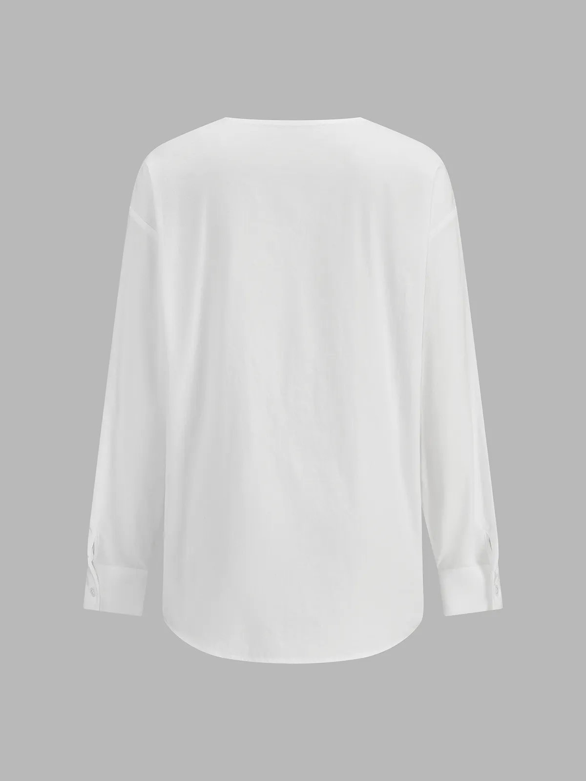 Asymmetric Turtleneck Knit Vest & Cotton Shirt Set sold by COMMENSE product image thumbnail 5