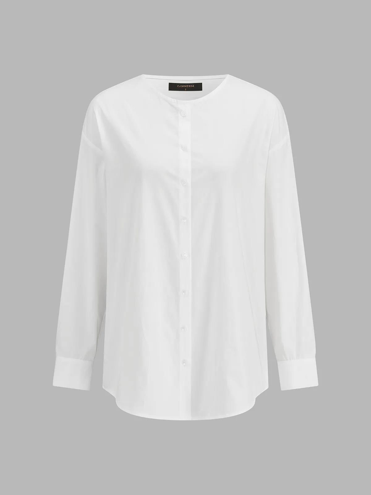 Asymmetric Turtleneck Knit Vest & Cotton Shirt Set sold by COMMENSE product image thumbnail 3