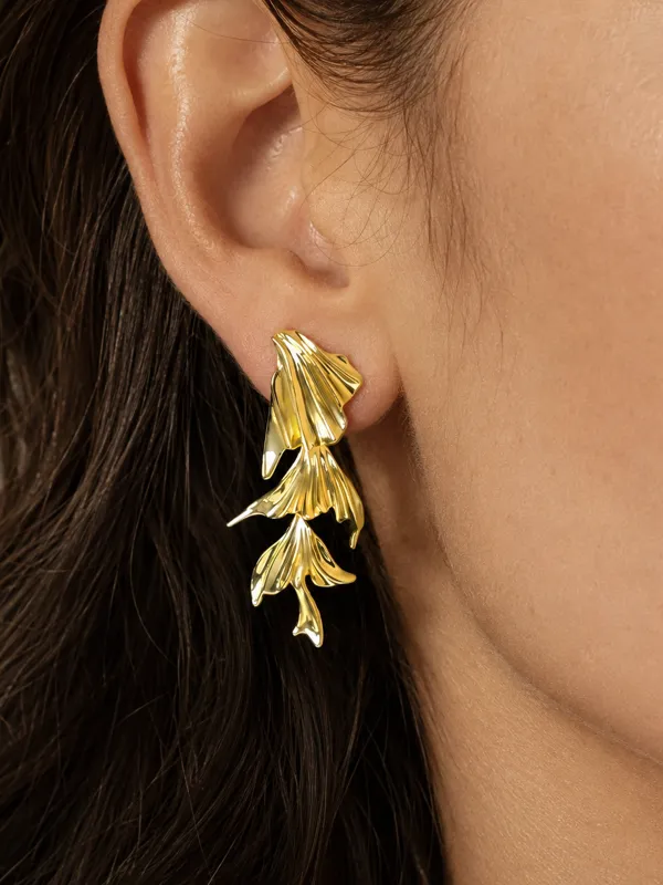 Ginkgo Leaf Dangle Earrings made by COMMENSE