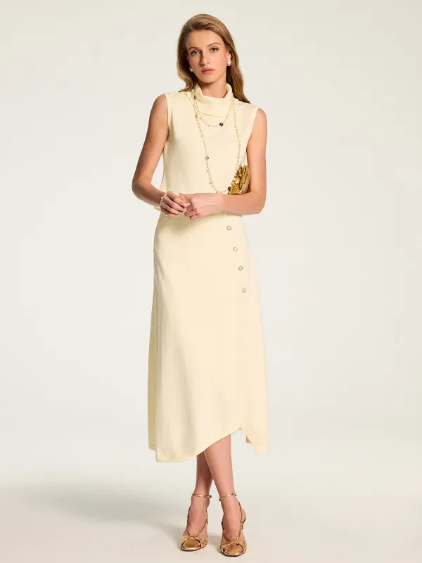 Turtleneck Sleeveless Knit Two‑Piece Skirt Set made by COMMENSE