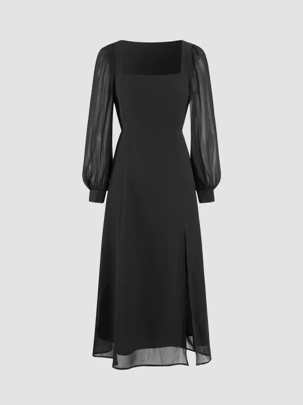 Downtown Mist Mesh Midi Dress sold by COMMENSE