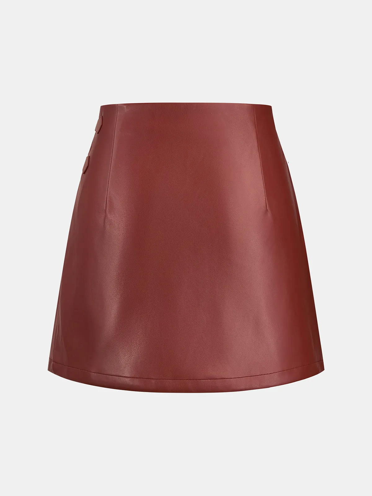 Horsebit Decor Pleated Faux Leather Mini Skirt sold by COMMENSE product image thumbnail 3