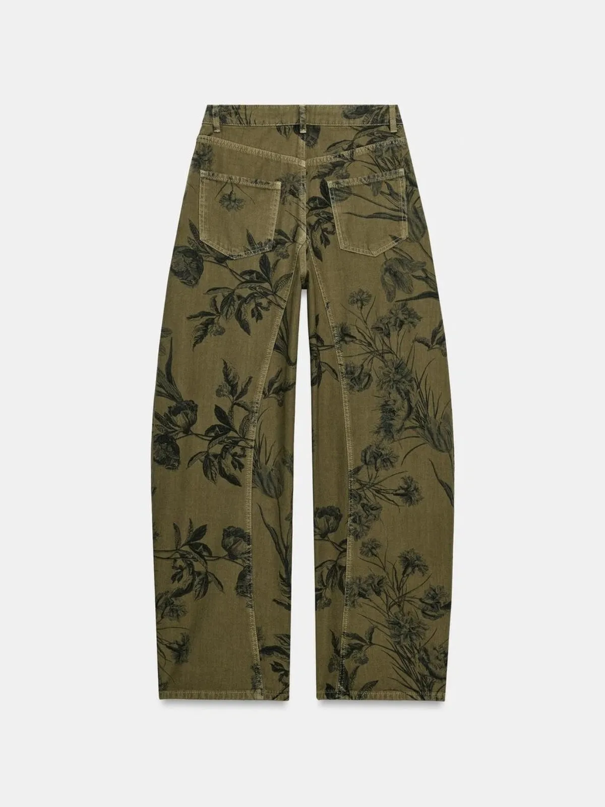 Vintage Floral Seam‑Detail Barrel Jeans sold by COMMENSE product image thumbnail 4