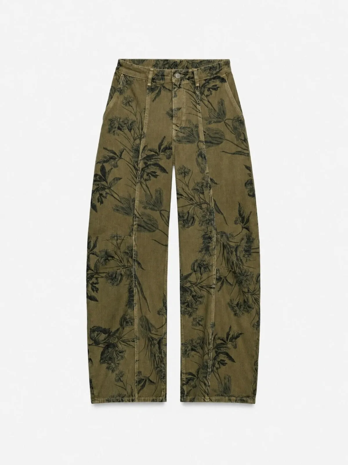 Vintage Floral Seam‑Detail Barrel Jeans sold by COMMENSE product image thumbnail 3