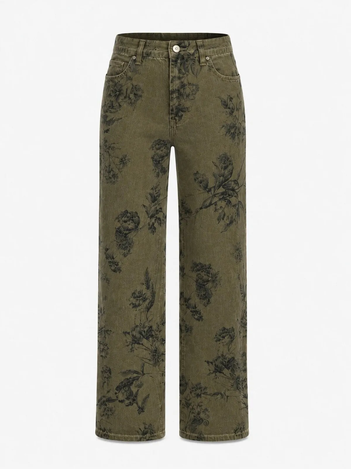 Vintage Floral Straight Leg Jeans sold by COMMENSE product image thumbnail 3