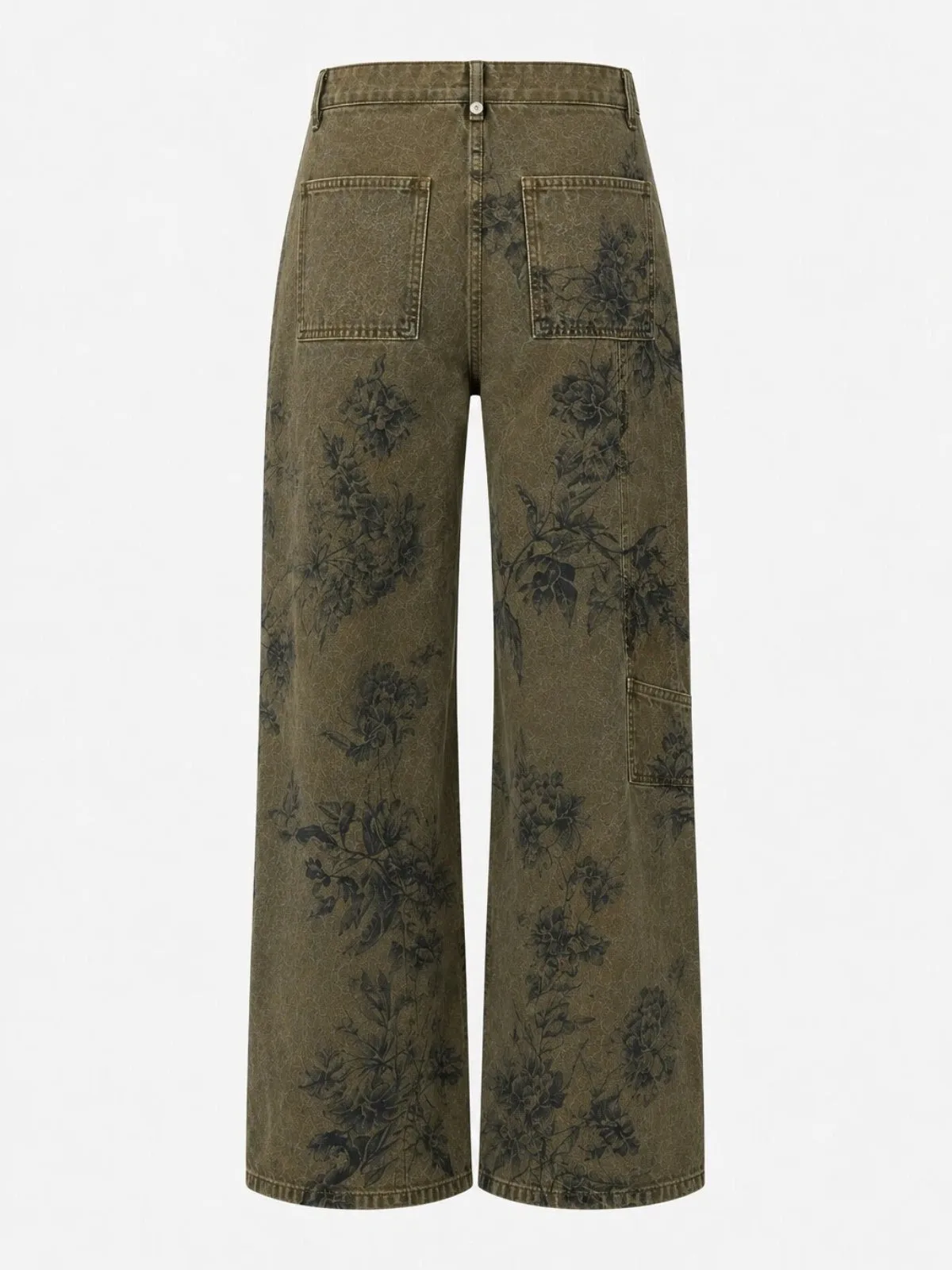 Vintage Floral Straight Leg Jeans sold by COMMENSE product image thumbnail 4