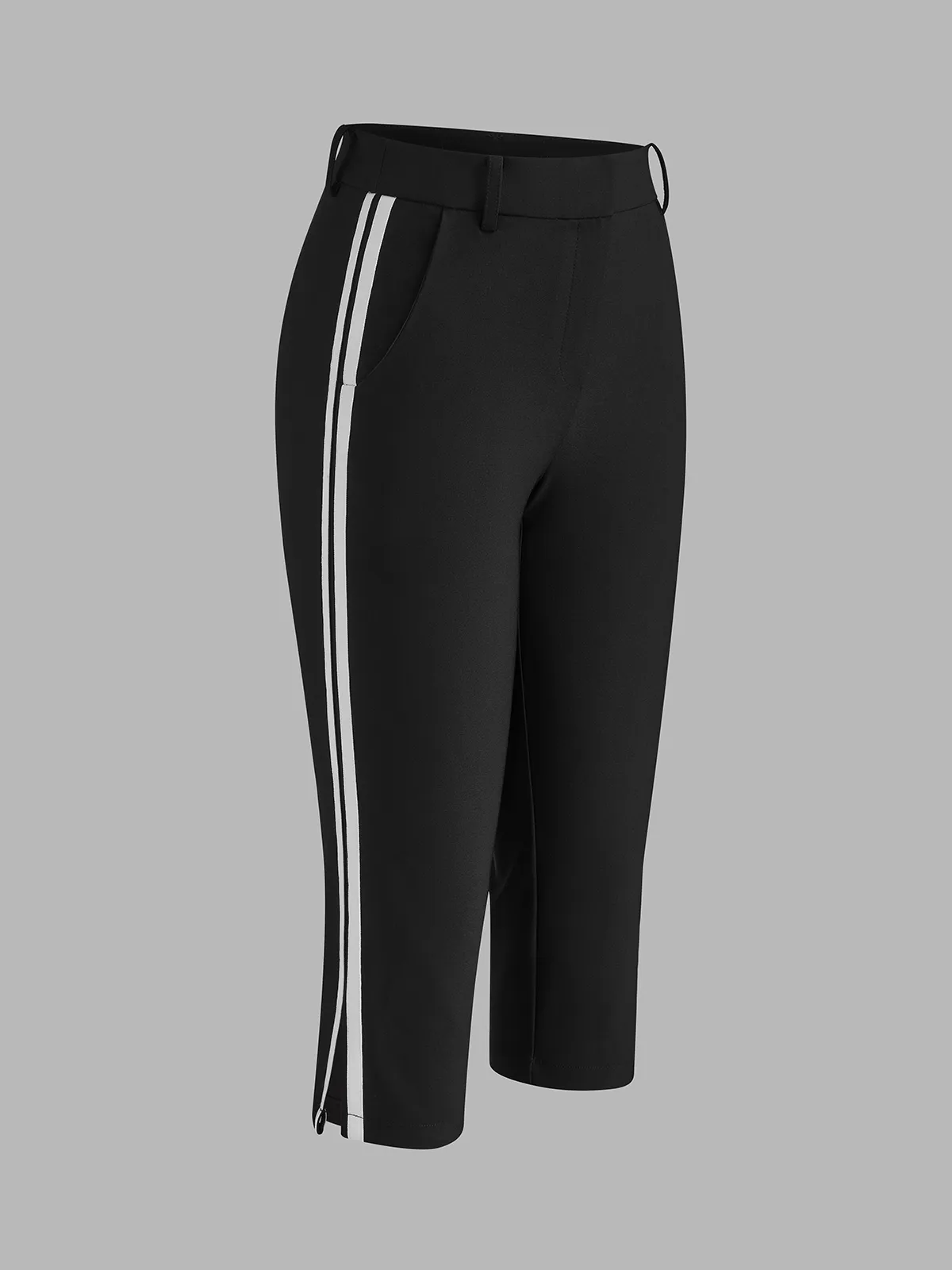 Slit Hem Side Stripe Capri Pants sold by COMMENSE product image thumbnail 3