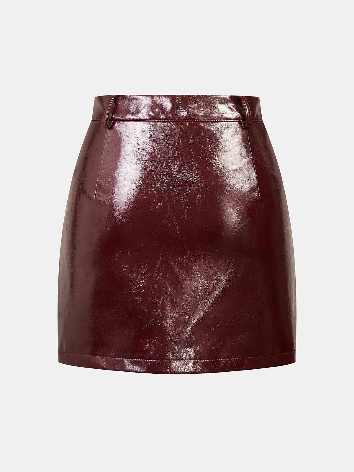 Faux‑Leather Sequin Panel Mini Skirt sold by COMMENSE product image thumbnail 2