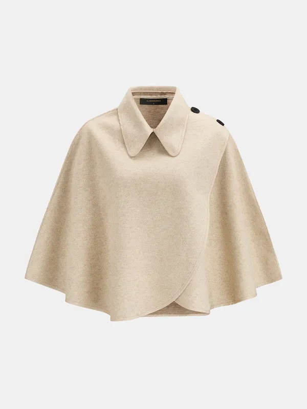 Collared Shoulder Button Cape made by COMMENSE