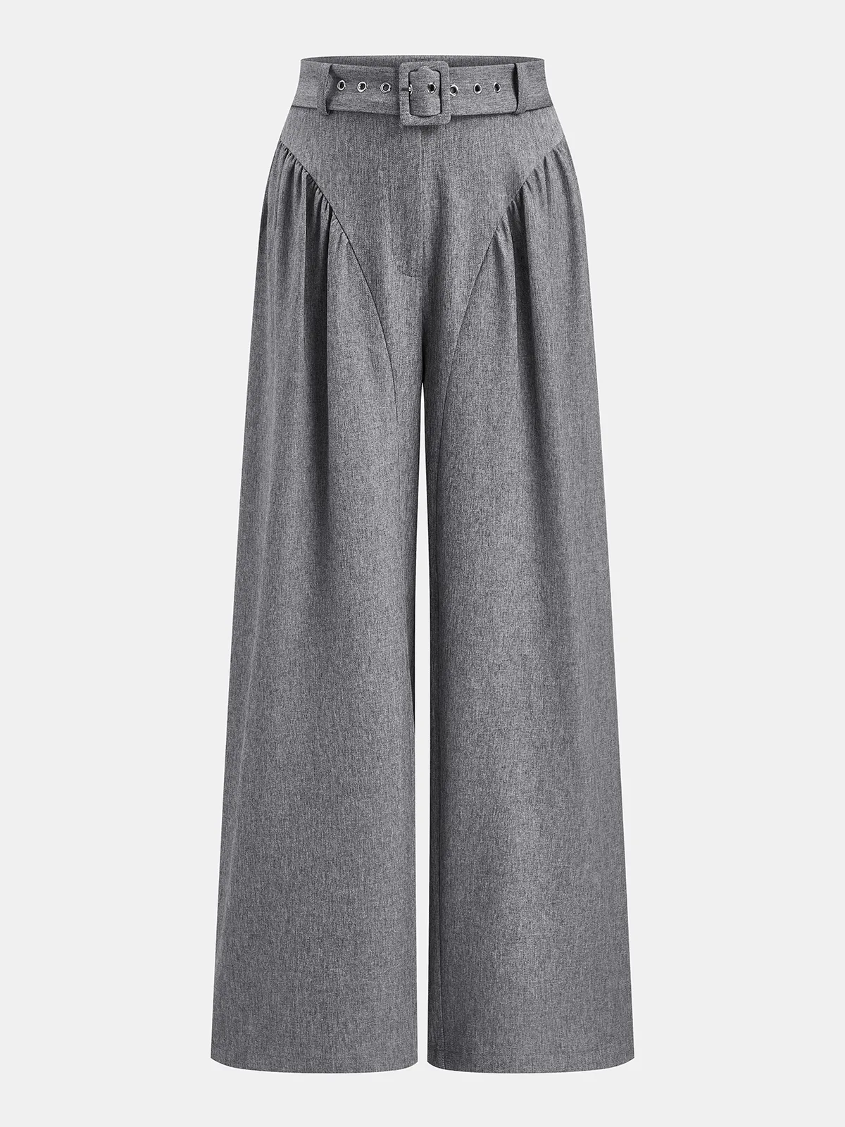 Belted Gathered Wide‑Leg Pants sold by COMMENSE product image thumbnail 2