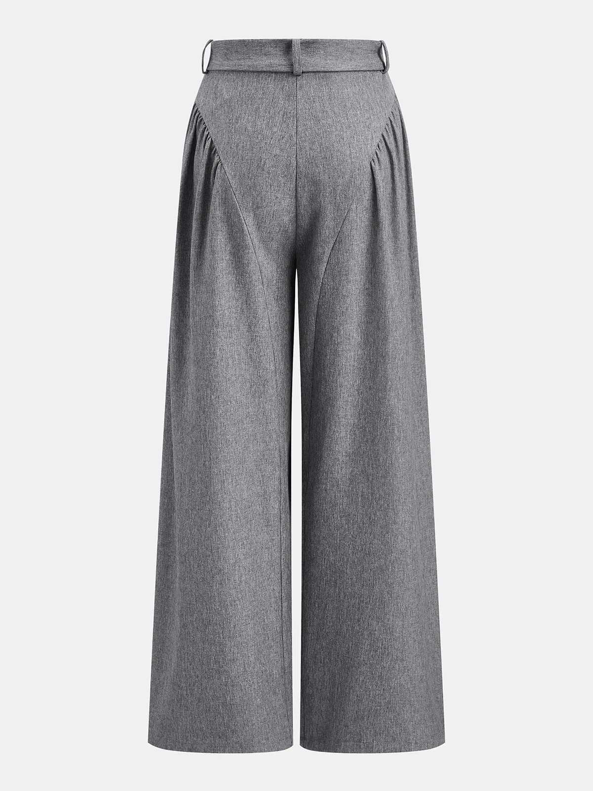 Belted Gathered Wide‑Leg Pants sold by COMMENSE product image thumbnail 3