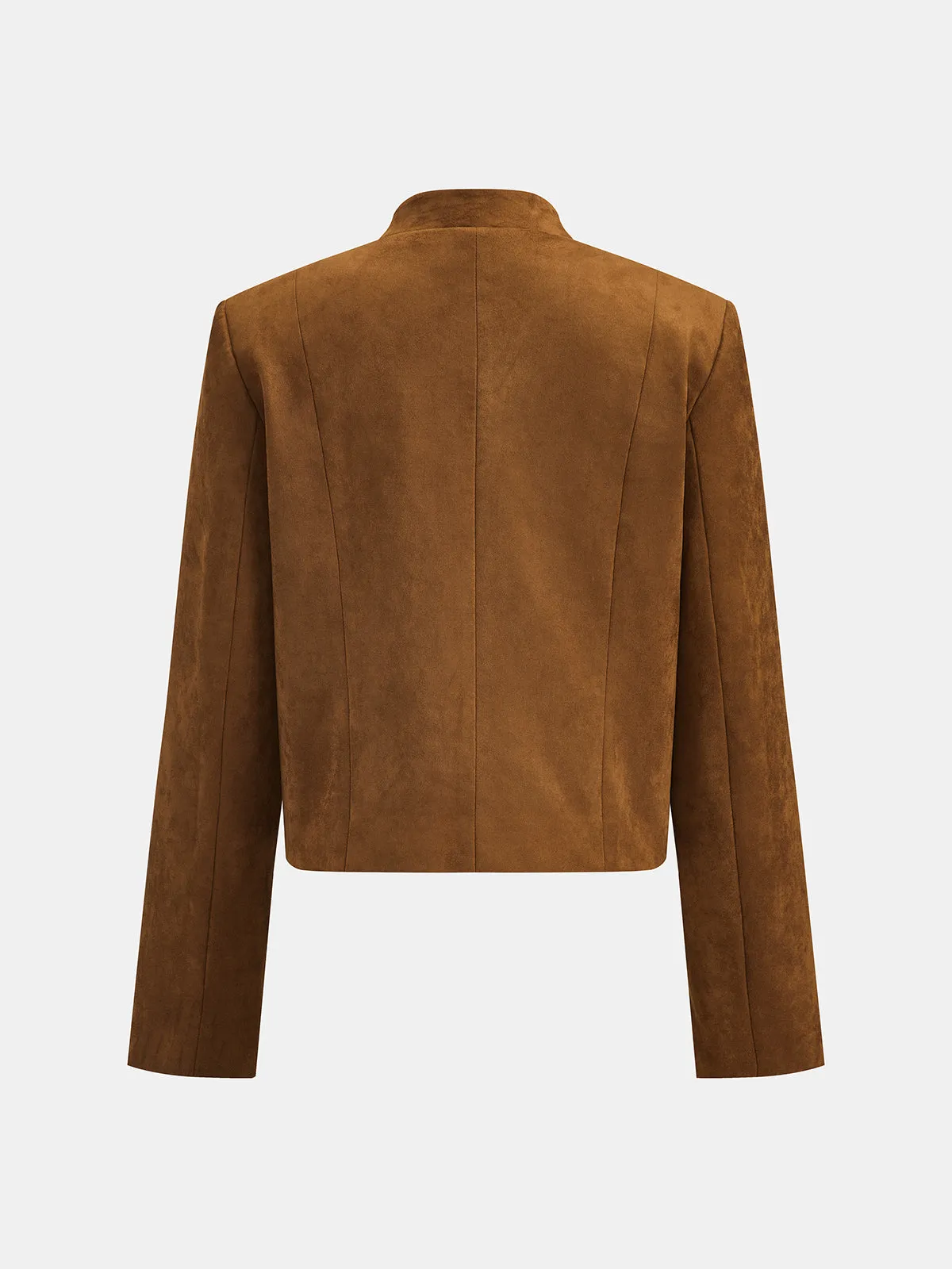 Metal Frog Button Faux Suede Jacket sold by COMMENSE product image thumbnail 3