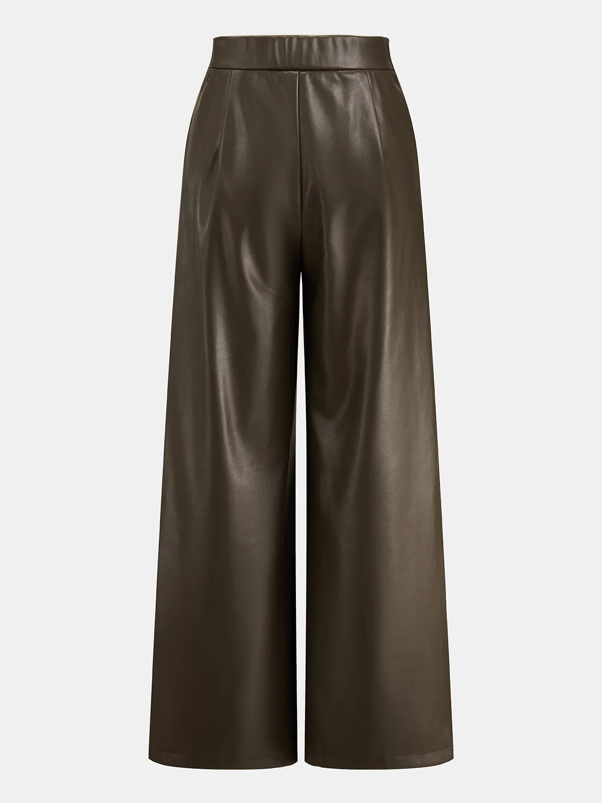 High Waist Faux Leather Wide Leg Pants sold by COMMENSE product image thumbnail 3