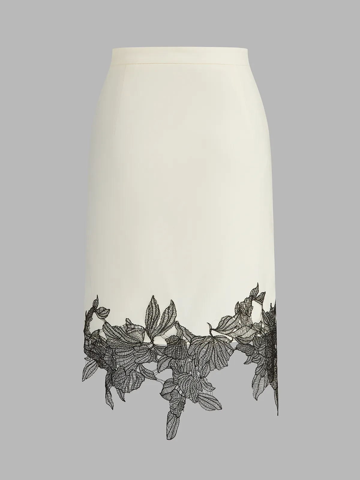 Asymmetrical Floral Lace Hem Midi Skirt sold by COMMENSE product image thumbnail 2