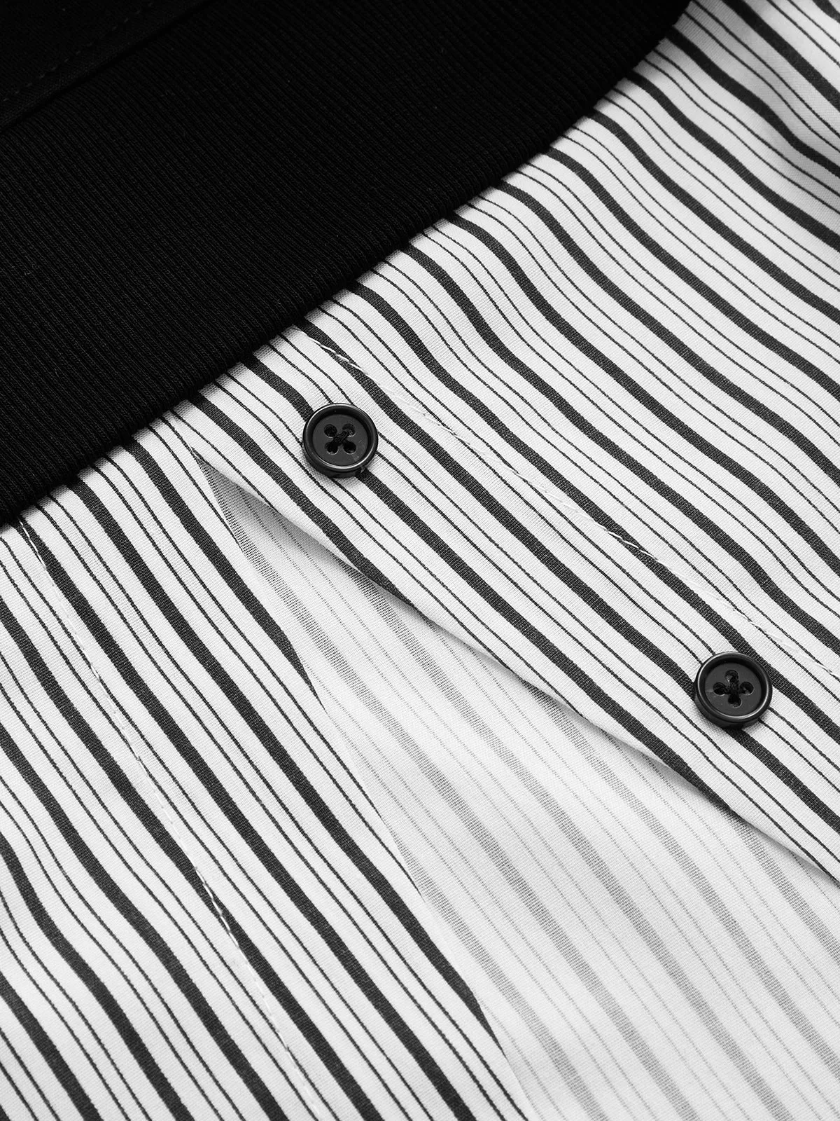 Striped Shirt Panel Fake Two‑Piece Sweatshirt sold by COMMENSE product image thumbnail 4